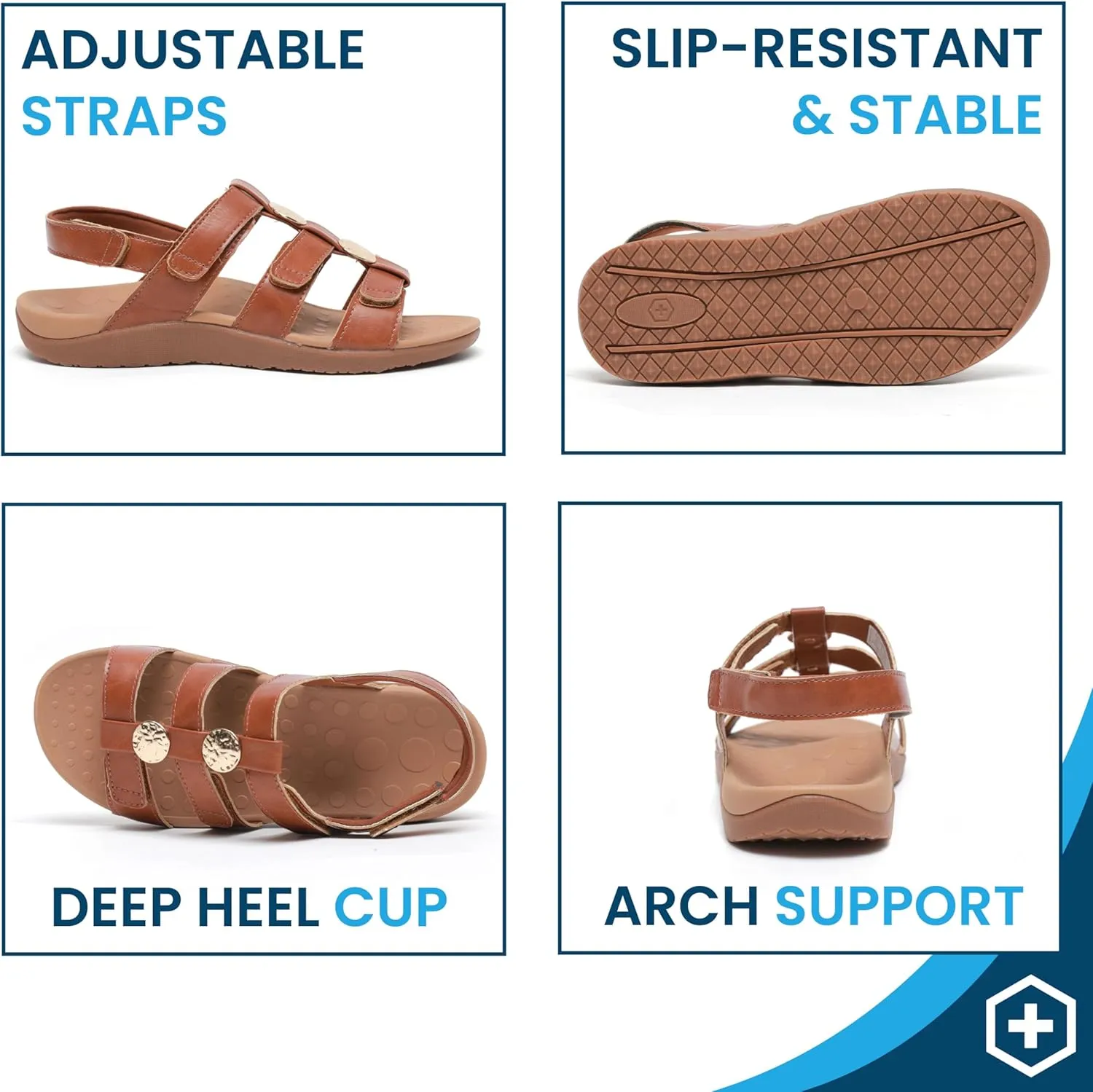 Orthotic Women's Sandals, Plantar Fasciitis Walking Sandals with Arch Support for Women