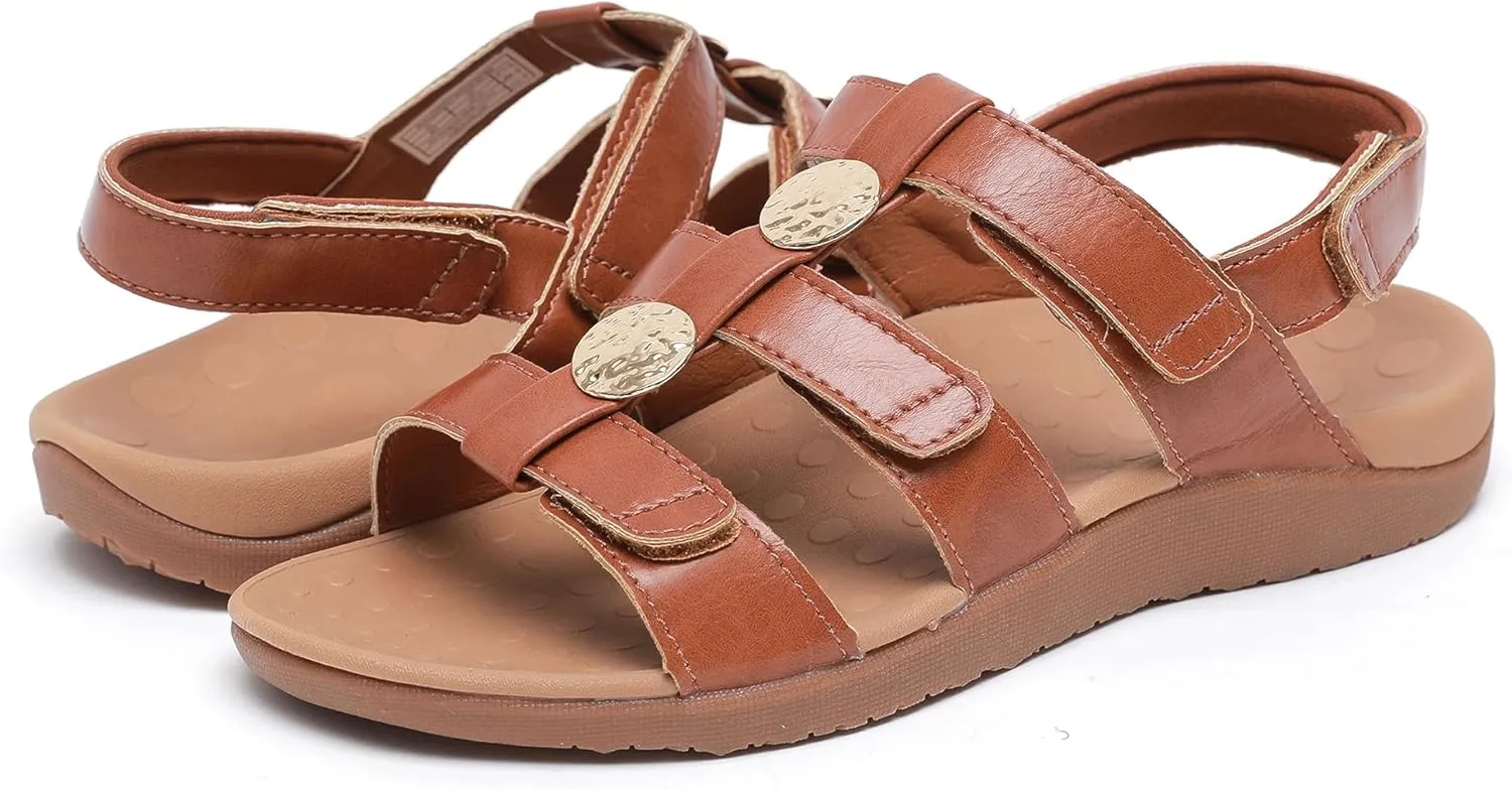 Orthotic Women's Sandals, Plantar Fasciitis Walking Sandals with Arch Support for Women