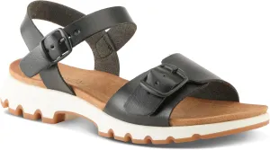 PATRIZIA Women's BUNCH Buckle Sandals - Adjustable Faux Leather Straps, Cushioned Footbed, Sporty White Sole
