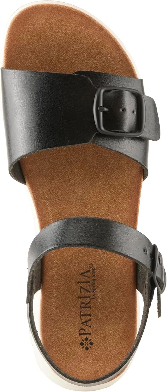 PATRIZIA Women's BUNCH Buckle Sandals - Adjustable Faux Leather Straps, Cushioned Footbed, Sporty White Sole