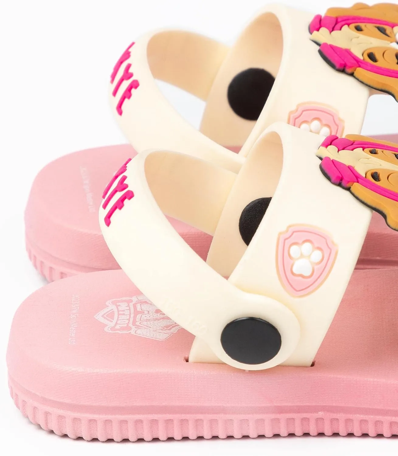 Paw Patrol Girls Sandals | Kids Pink Sliders with Supportive Strap | Skye The Rescue Pup Summer Shoes | Slip-on Footwear