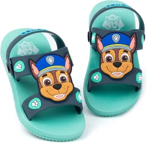Paw Patrol Kids Sandals | Boys Blue Sliders with Supportive Strap | Chase The Police Dog Summer Shoes | Slip-on Footwear