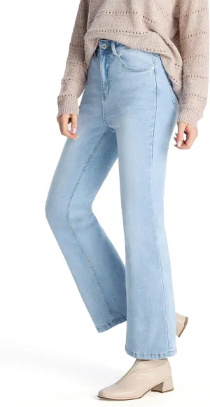 Petite Women's 24"/26"/28"/30" Stretch Flare Jeans High Waisted Curvy Bootcut Denim Pants
