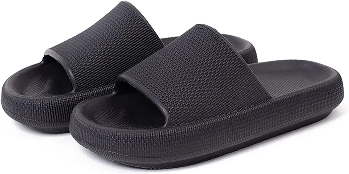 Pillow Slippers for Women and Men Non Slip, EVA Anti-Slip Cushioned Thick Sole Slides, Quick Drying Bathroom Sandals