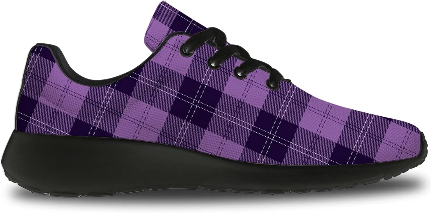 Plaid Shoes for Women Men Running Shoes Lightweight Walking Tennis Sneakers Jogging Shoes Gifts