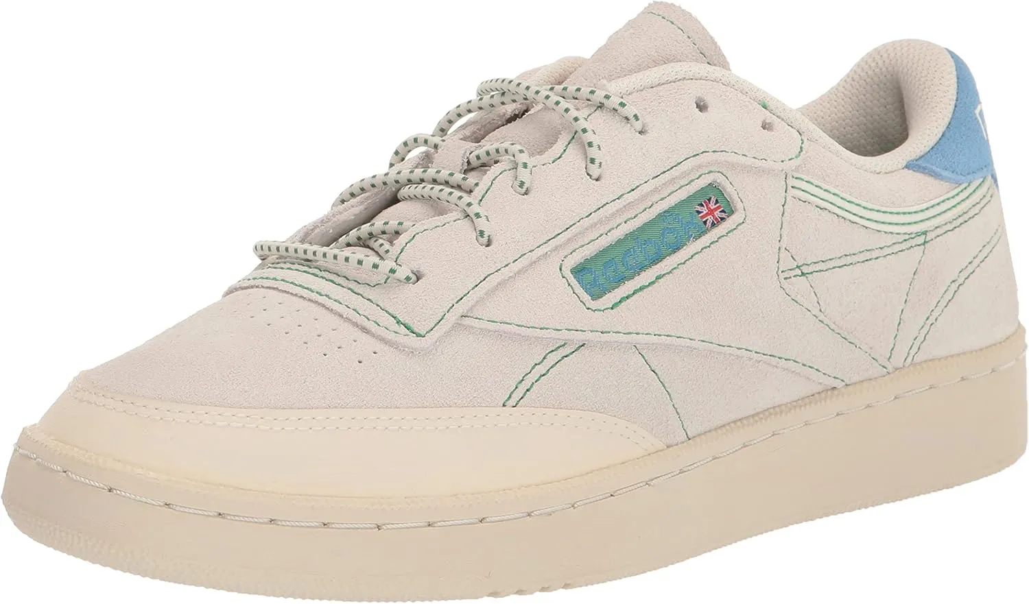Reebok Unisex-Adult Club C Sneaker, Chalk/Alabaster/Glen Green, 6 Women/4.5 Men