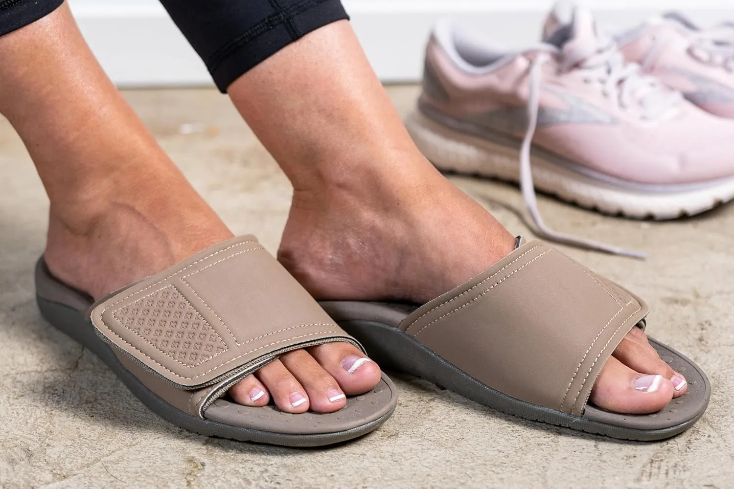 RX Unisex Slide & Flip-Flop Sandals -Orthotic Recovery Sandal with Comfortable Arch Support and Adjustable Strap for Foot and Leg Pain Relief, for Men and Women