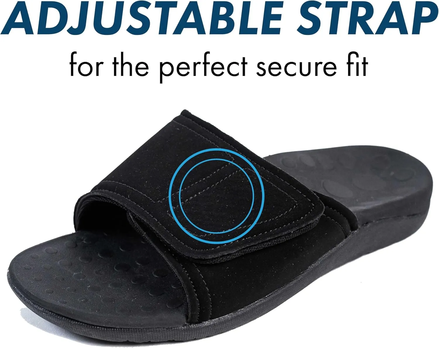 RX Unisex Slide & Flip-Flop Sandals -Orthotic Recovery Sandal with Comfortable Arch Support and Adjustable Strap for Foot and Leg Pain Relief, for Men and Women