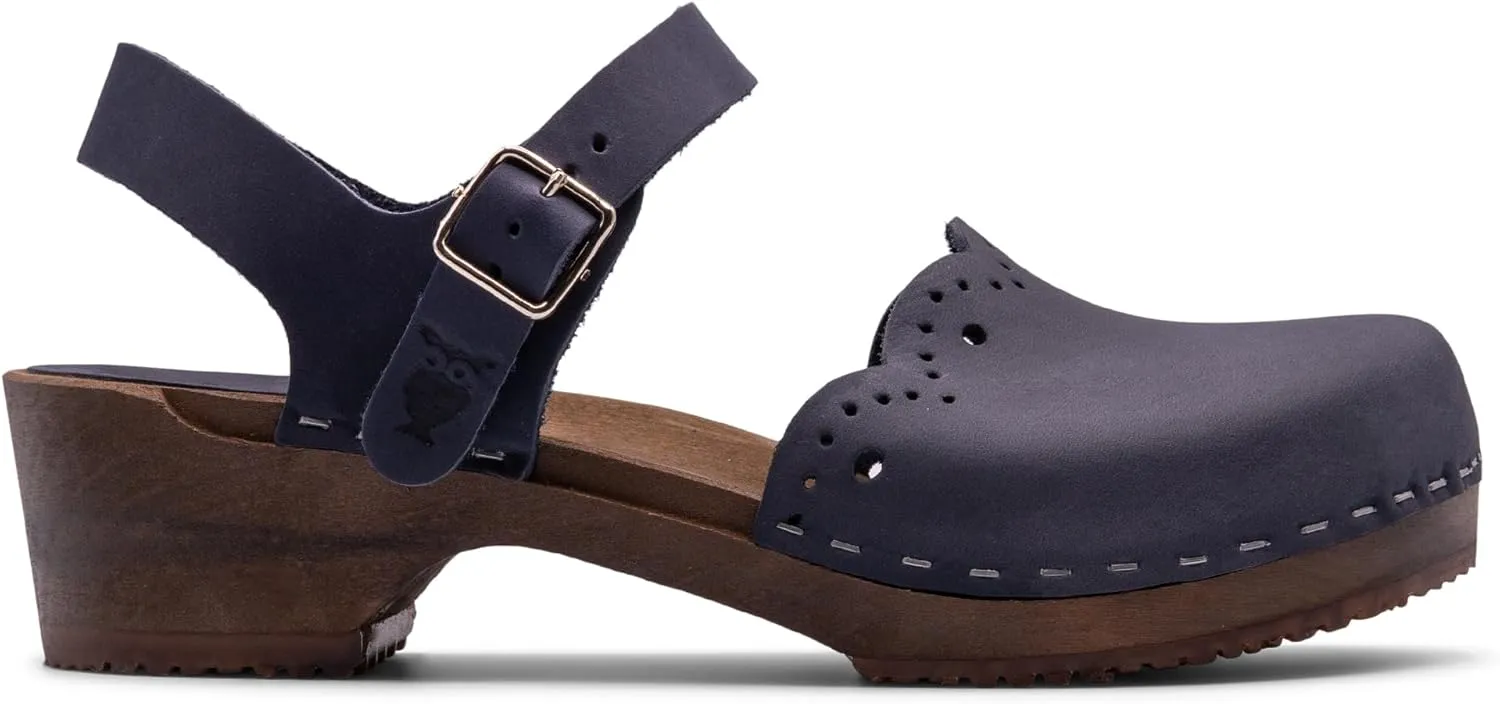 Sandgrens Handmade Swedish Wood Clogs for Women, Low Heel Sandals | Milan