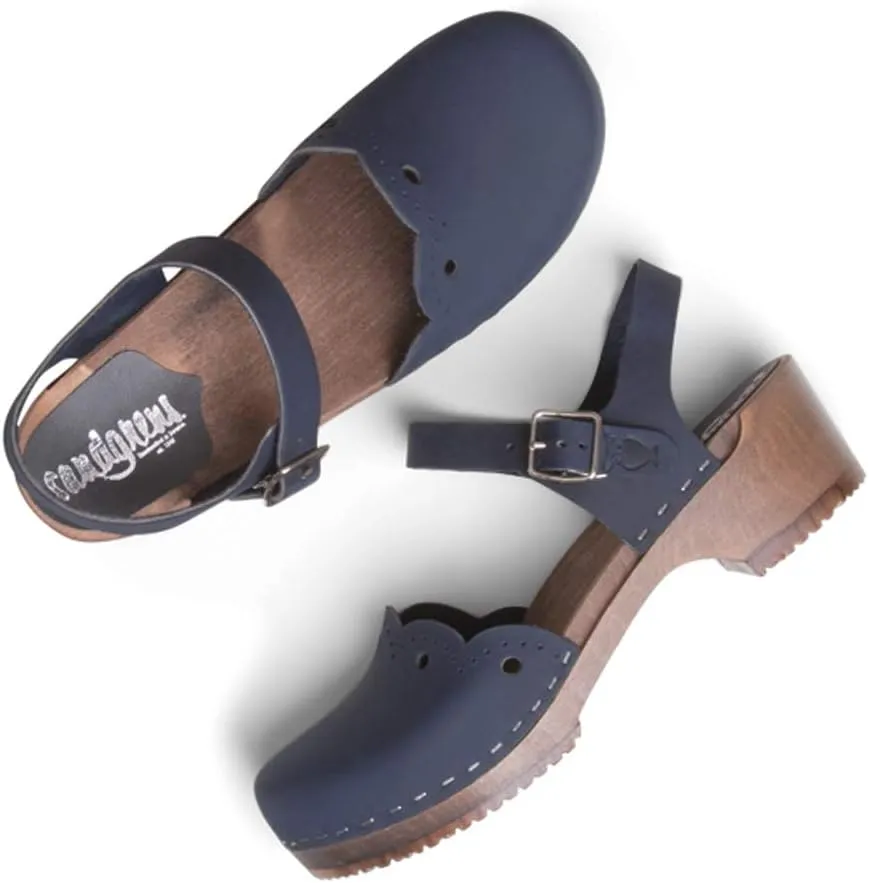 Sandgrens Handmade Swedish Wood Clogs for Women, Low Heel Sandals | Milan