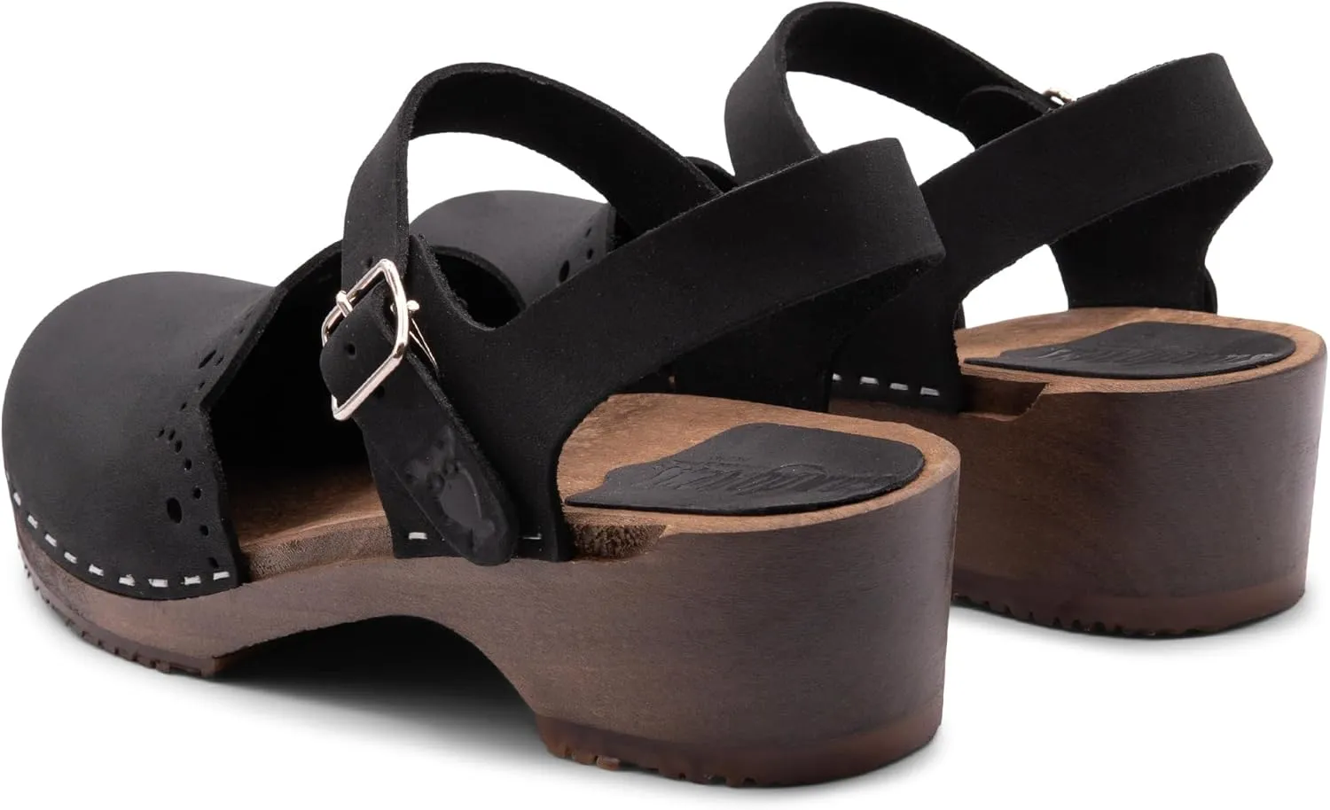 Sandgrens Handmade Swedish Wood Clogs for Women, Low Heel Sandals | Milan