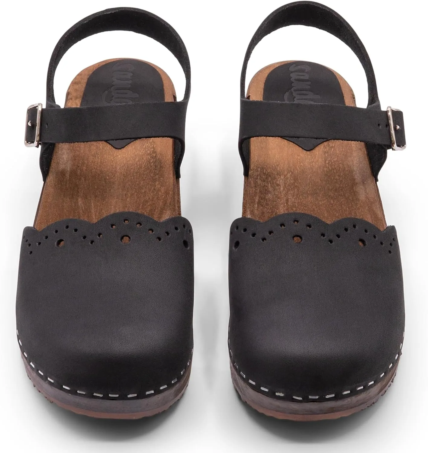 Sandgrens Handmade Swedish Wood Clogs for Women, Low Heel Sandals | Milan