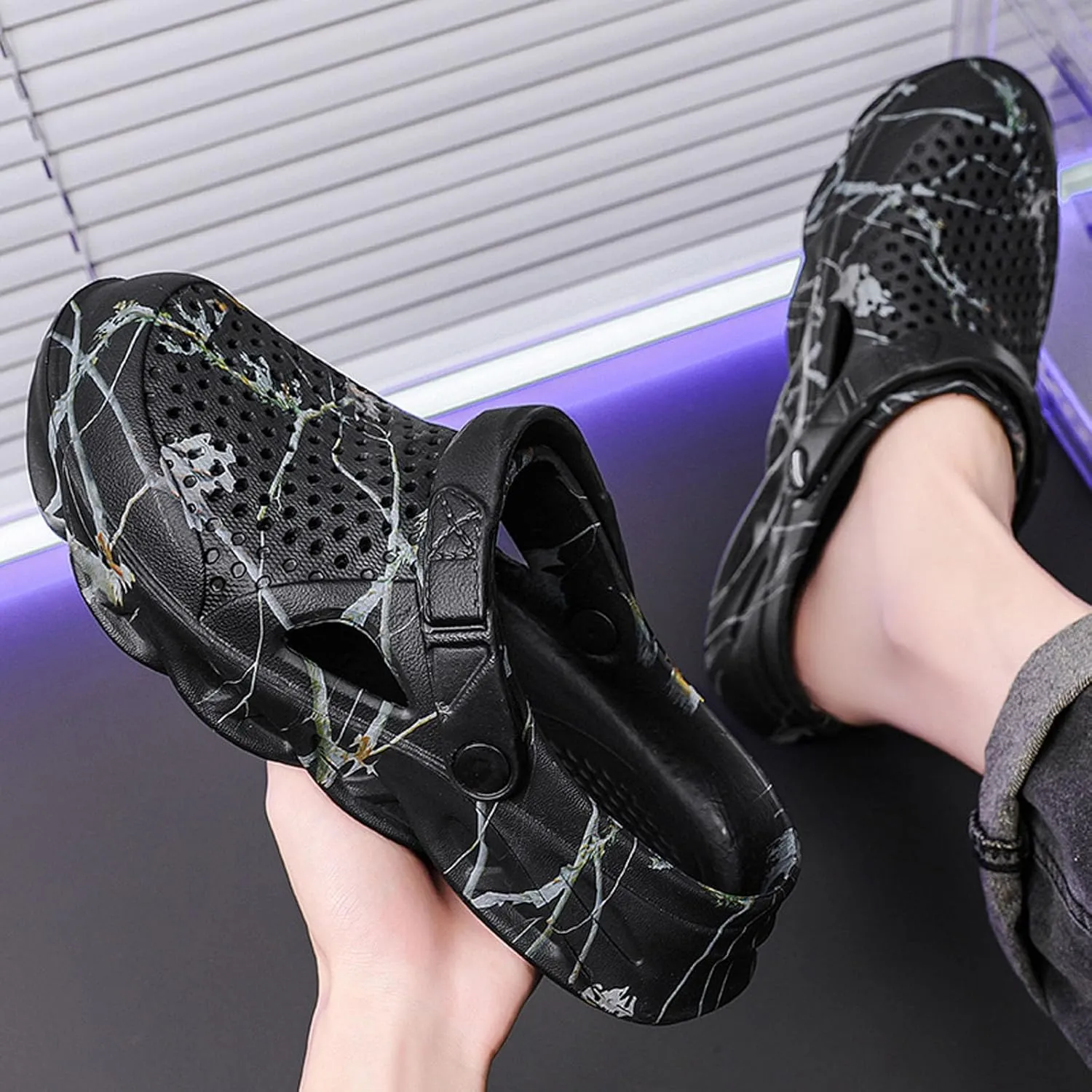 SECHRITE Mens Clogs - Slip-on Garden Shoes Mules for Men - Fashion Outdoor Beach Sandals Cushioned Supportive
