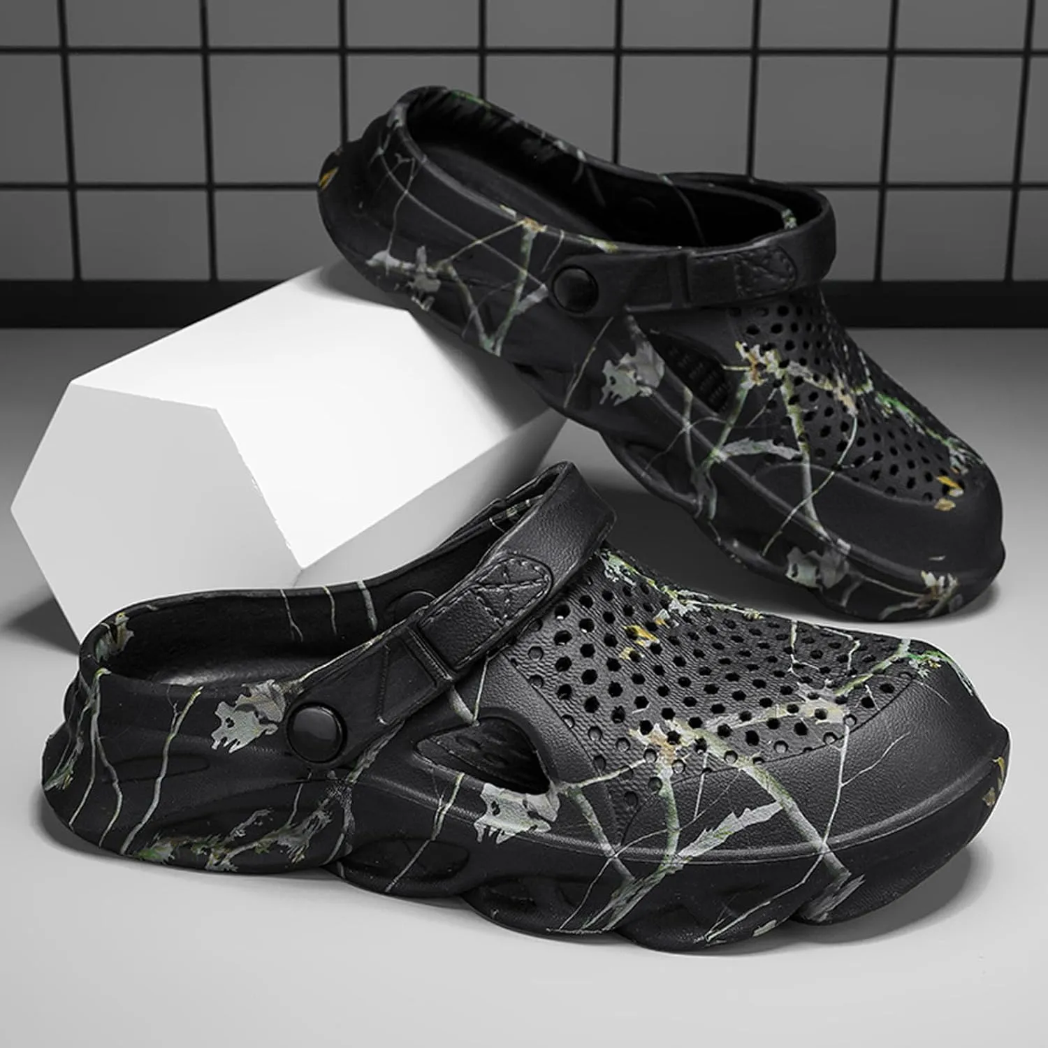 SECHRITE Mens Clogs - Slip-on Garden Shoes Mules for Men - Fashion Outdoor Beach Sandals Cushioned Supportive
