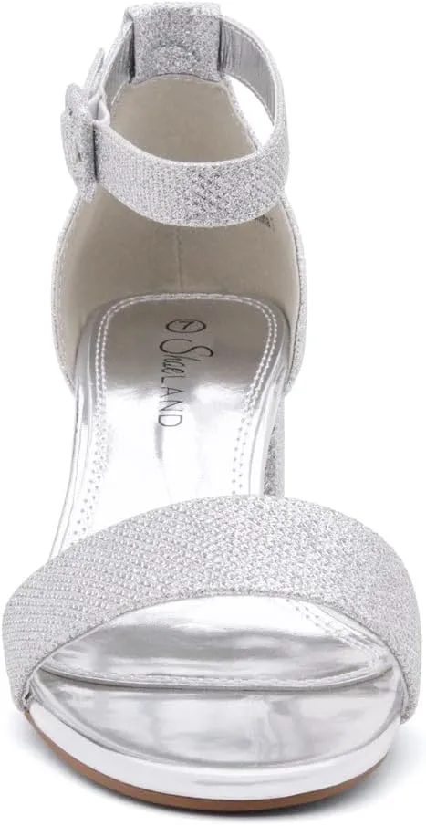 Shoe Land SL-Romina Womens Chunky Low Heels Open Toe Ankle Strap Block Heeled Sandals Prom Wedding Party Dress Shoes