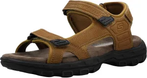 Skechers Men's Garver-Louden 64487 Open Toe Sandal W/Strap Closure, Desert, 9 M US