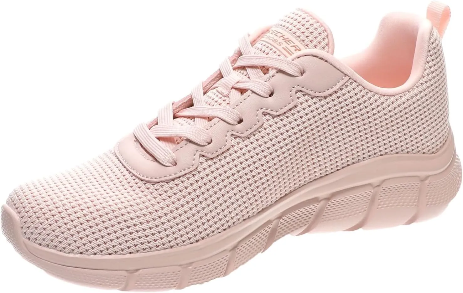 Skechers Women's BOBS Sport Sneakers-Visionary Essence Two Tone Knit Lace Up Machine Washable Vegan Shoes