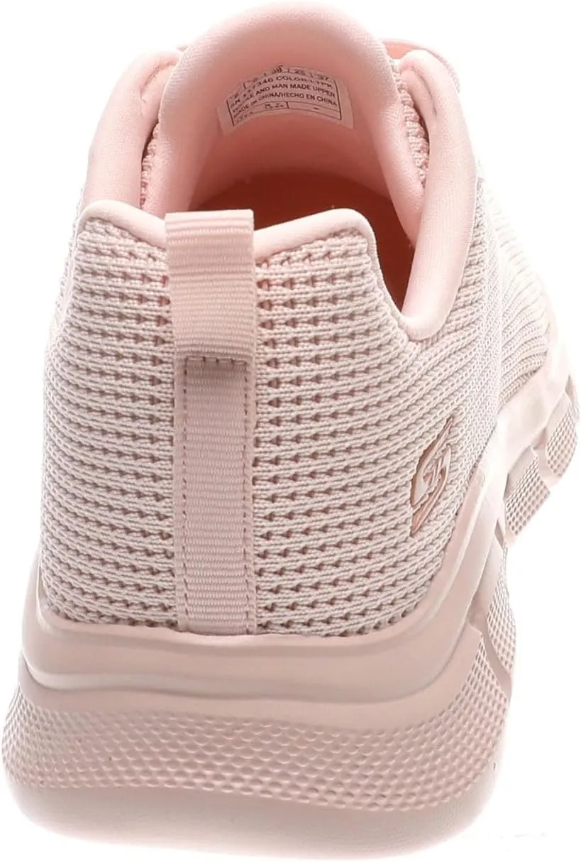Skechers Women's BOBS Sport Sneakers-Visionary Essence Two Tone Knit Lace Up Machine Washable Vegan Shoes