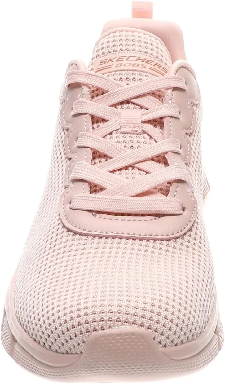 Skechers Women's BOBS Sport Sneakers-Visionary Essence Two Tone Knit Lace Up Machine Washable Vegan Shoes