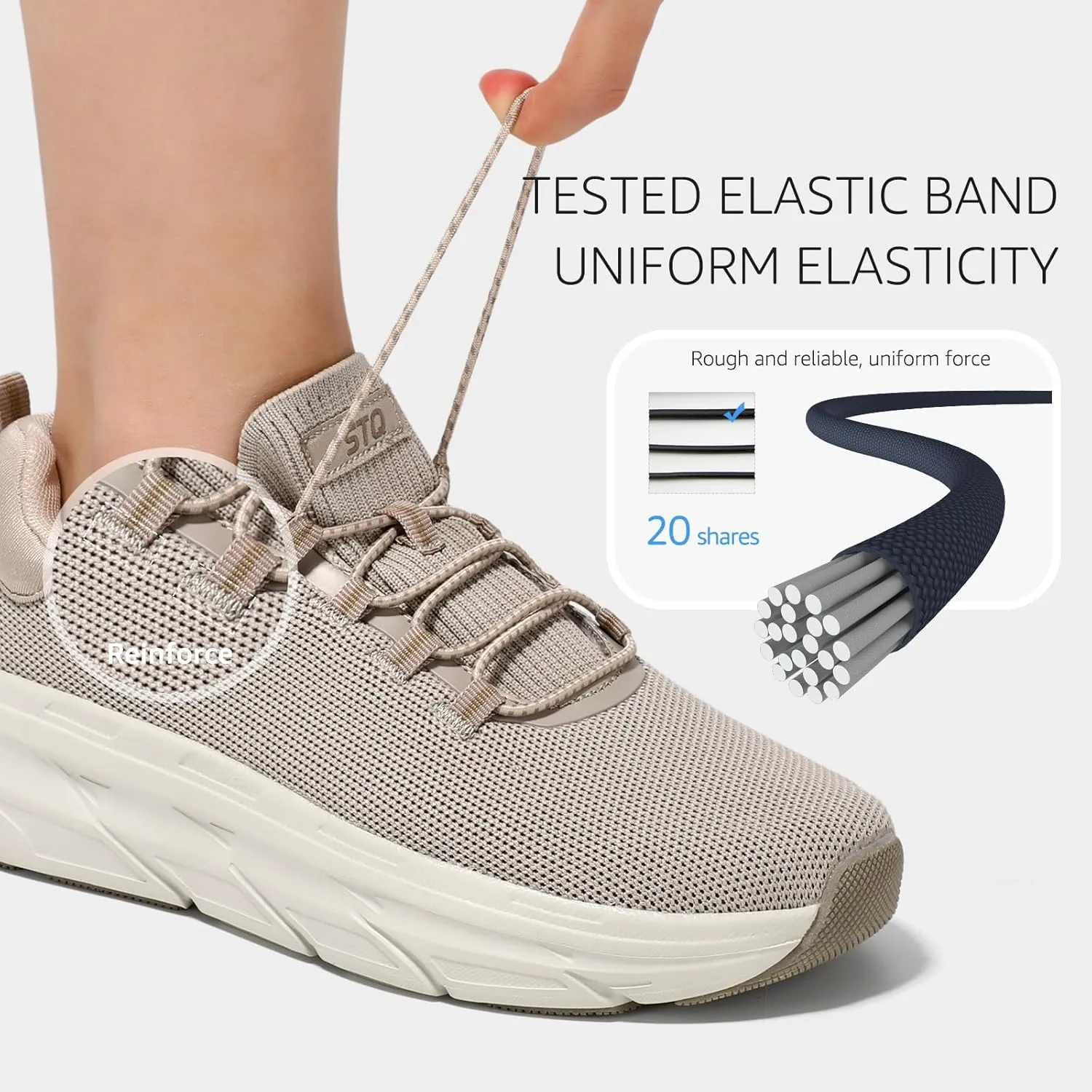 STQ Slip on Sneakers Women Orthopedic Walking Shoes for Plantar Fasciitis Relief