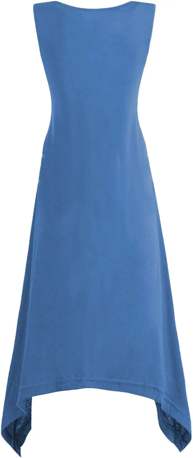 Summer Beach Dresses for Women 2024 Trendy Sleeveless Flowy Long Maxi Tank Dress Casual Loose Sundresses