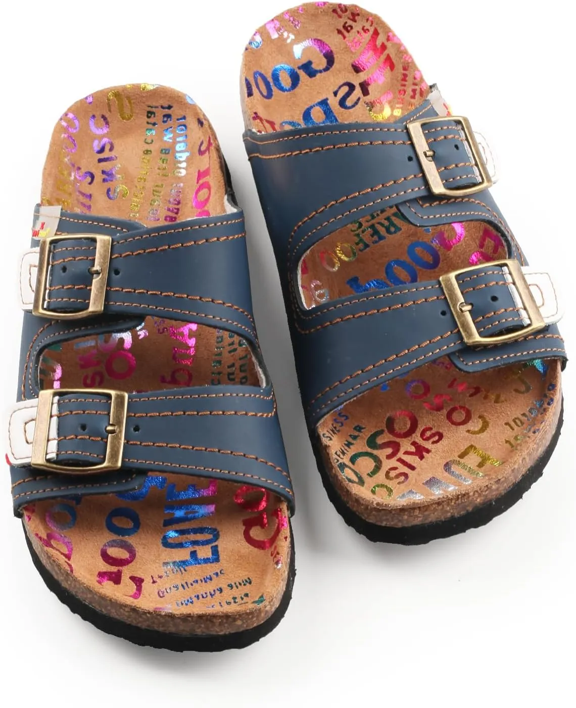 TMA EYES Womens Casual Adjustable Buckle Athleti Slipper Memory Foam Cushion Non-Slip Orthopedic Comfortable Arch Supportive Cork Footbed Sandals