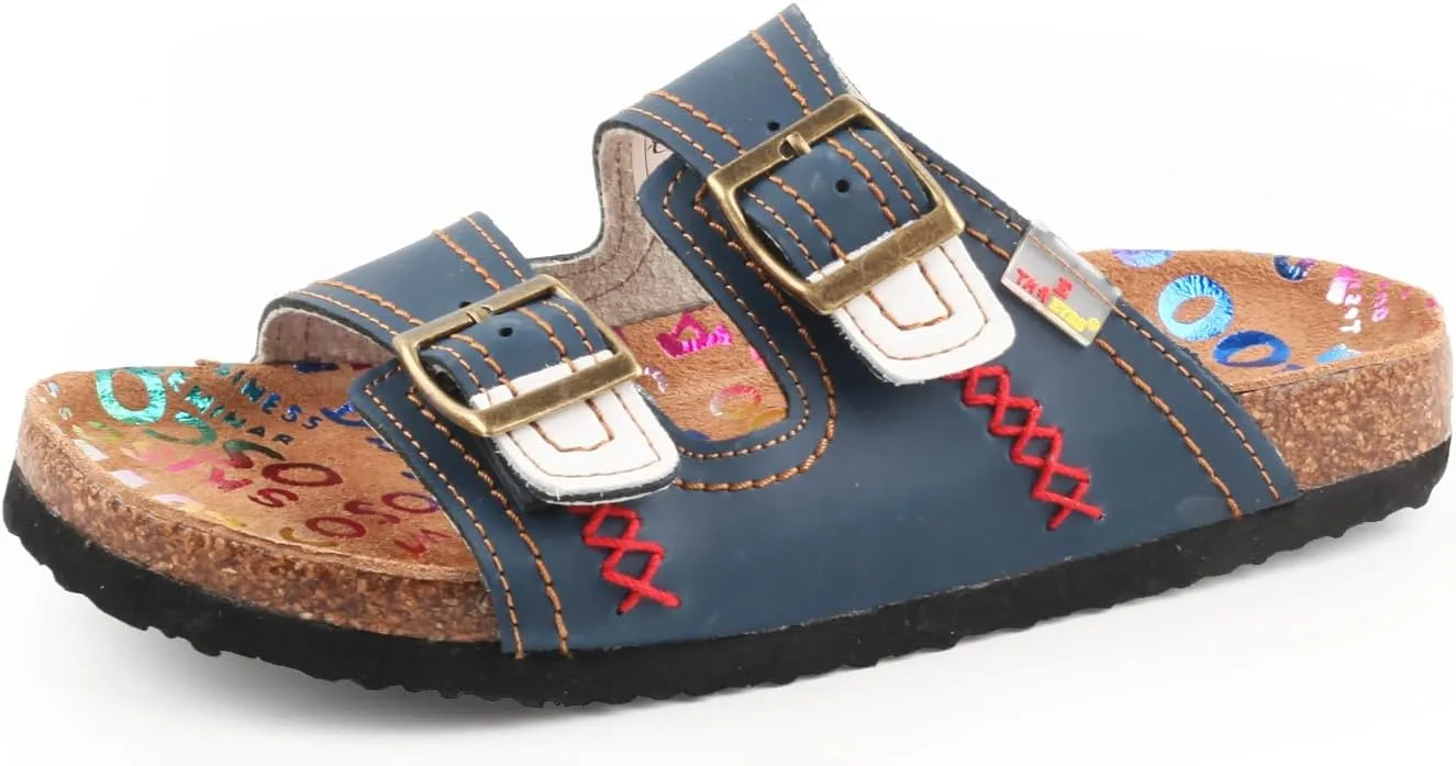 TMA EYES Womens Casual Adjustable Buckle Athleti Slipper Memory Foam Cushion Non-Slip Orthopedic Comfortable Arch Supportive Cork Footbed Sandals