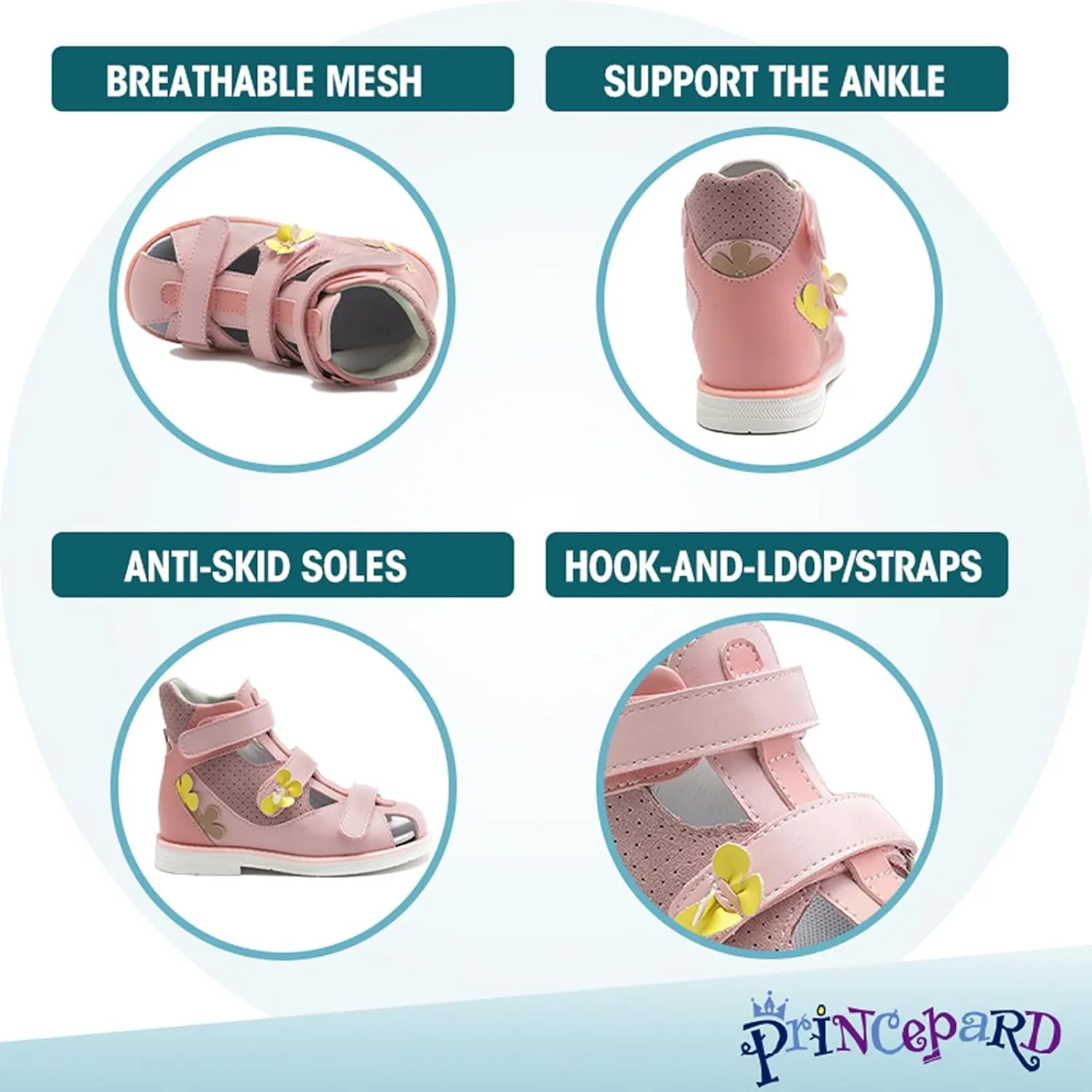 Toddlers Orthopedic Sandals with Arch Support,High-top Supportive Shoes