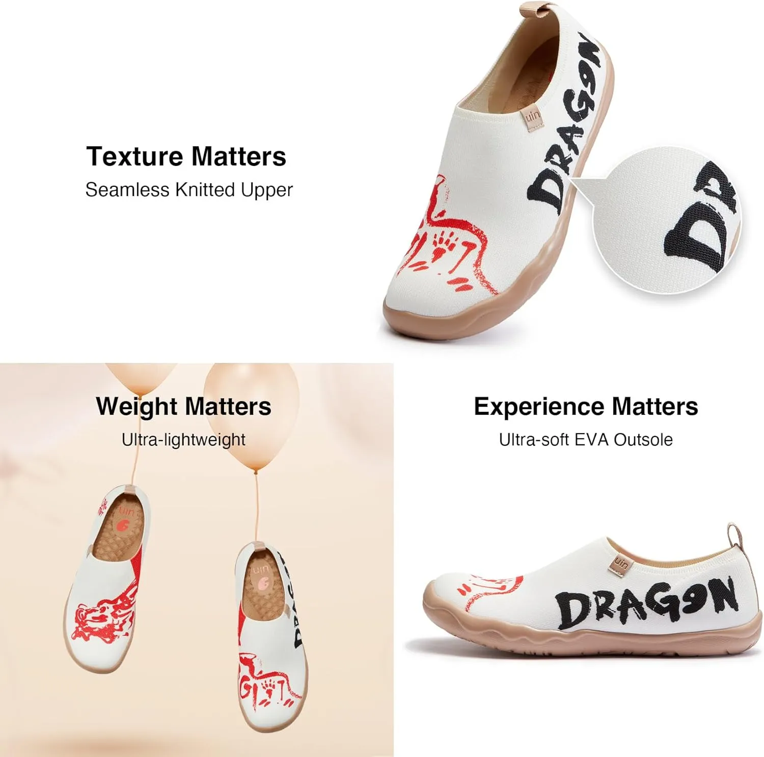 UIN Year of The Dragon Men's Travel Walking Shoes Slip On Casual Loafers 2024 Chinese Lunar New Year