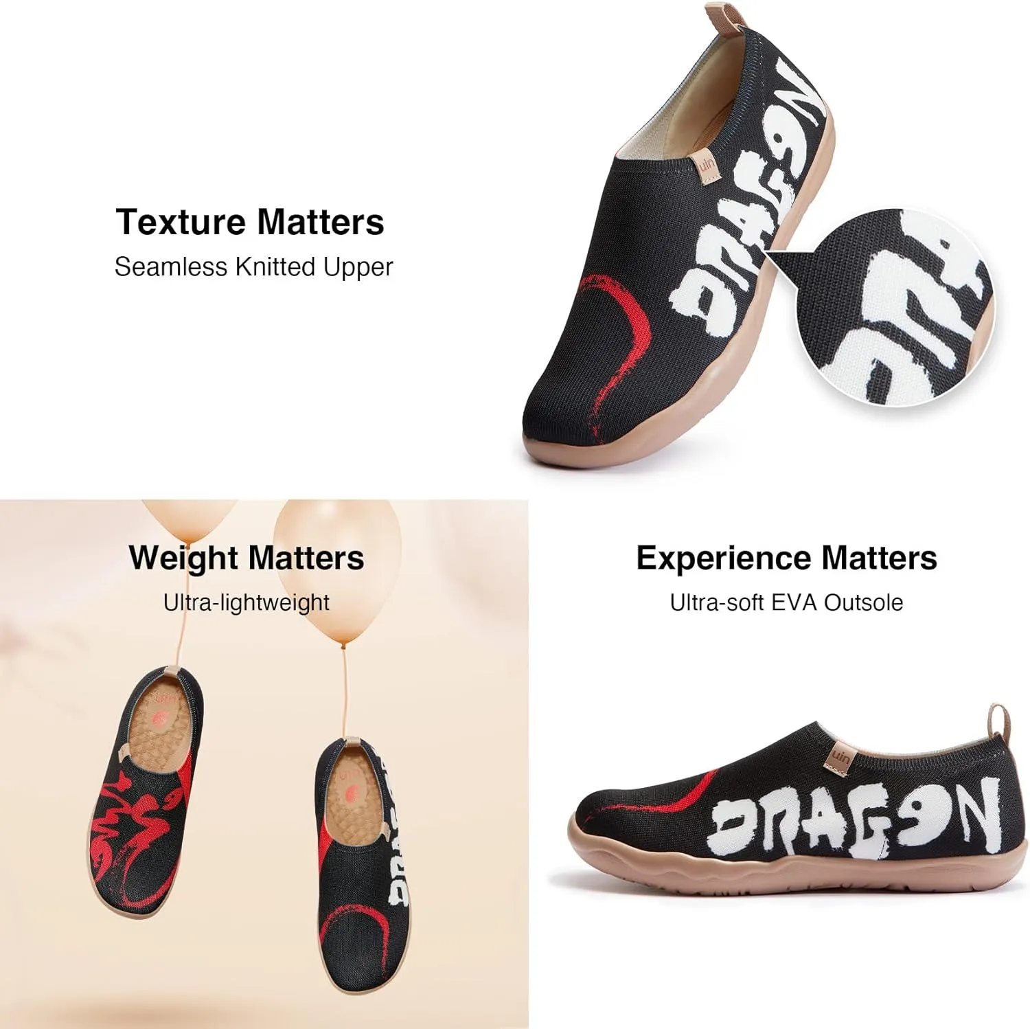 UIN Year of The Dragon Men's Travel Walking Shoes Slip On Casual Loafers 2024 Chinese Lunar New Year