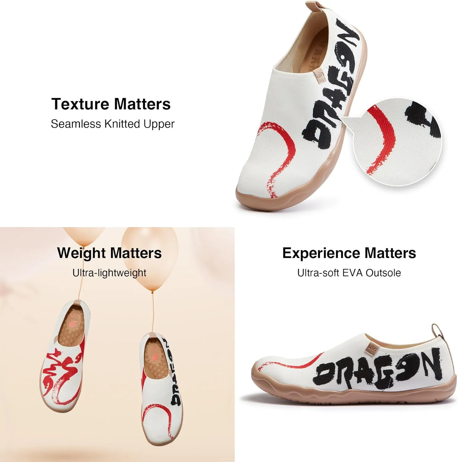 UIN Year of The Dragon Men's Travel Walking Shoes Slip On Casual Loafers 2024 Chinese Lunar New Year