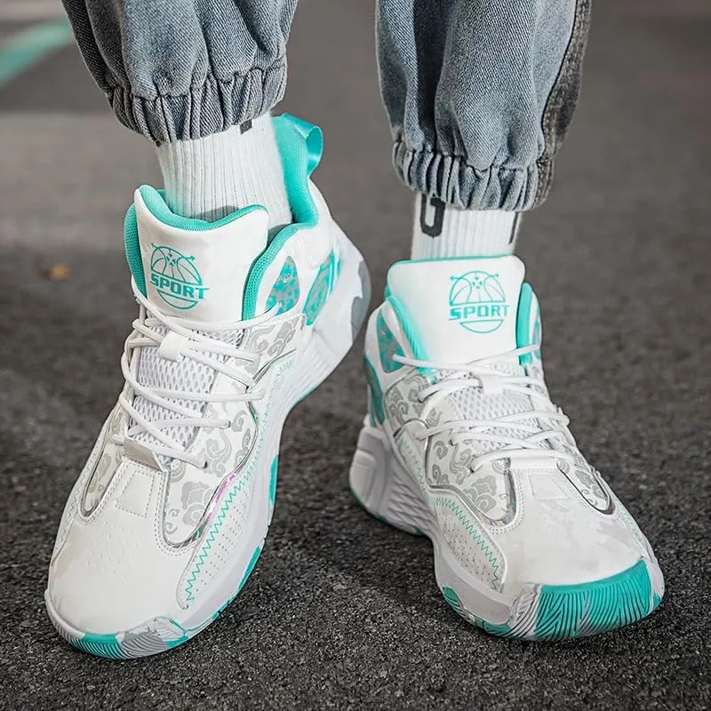 Unisex High Top Basketball Shoes Women's Shoes Men's Shoes Breathable Non Slip Outdoor Sneakers Cushioning Workout Shoes for Fitness