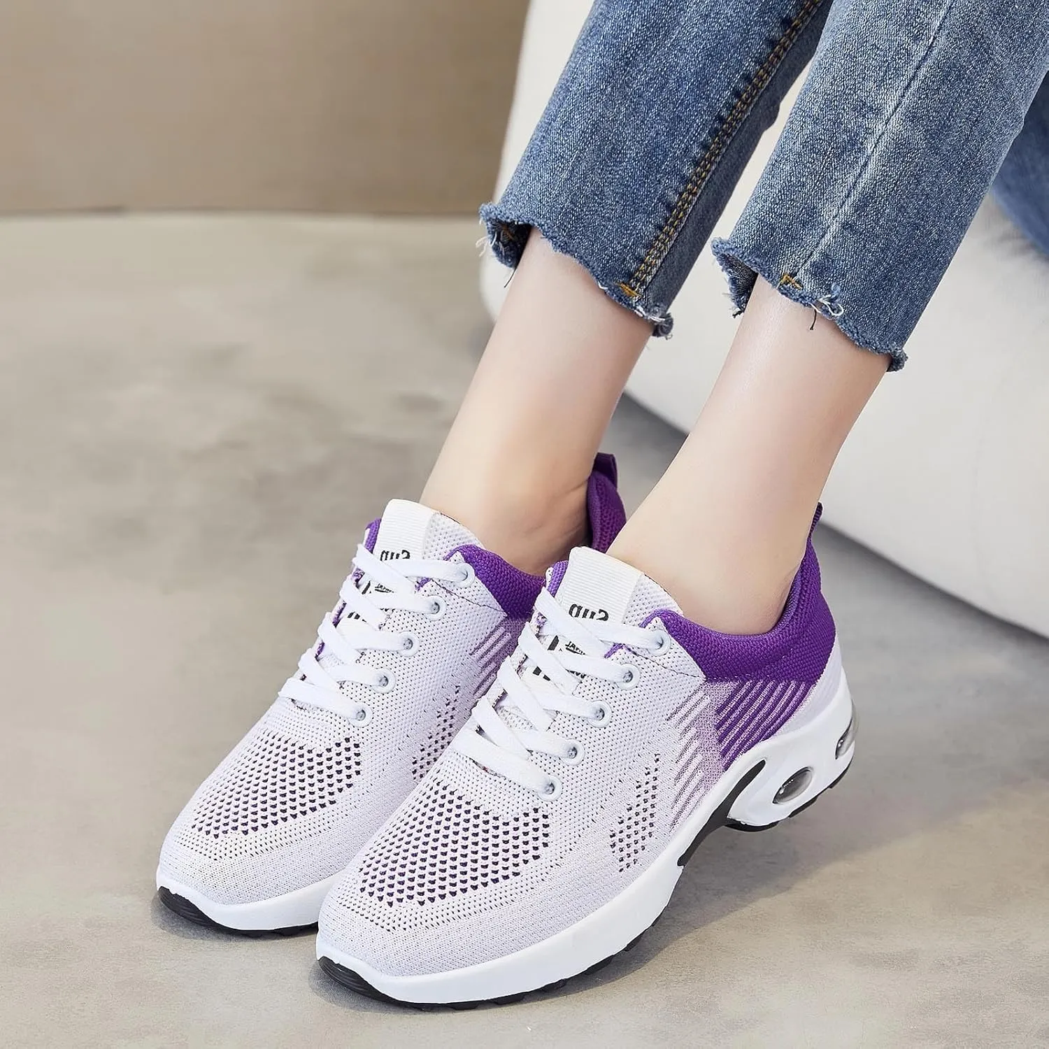 Walking Shoes Women Slip On Air Cushion Running Shoes Lightweight Comfort Mesh Breathable Gym Workout Fashion Sneakers