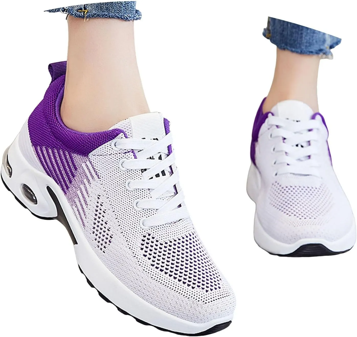 Walking Shoes Women Slip On Air Cushion Running Shoes Lightweight Comfort Mesh Breathable Gym Workout Fashion Sneakers