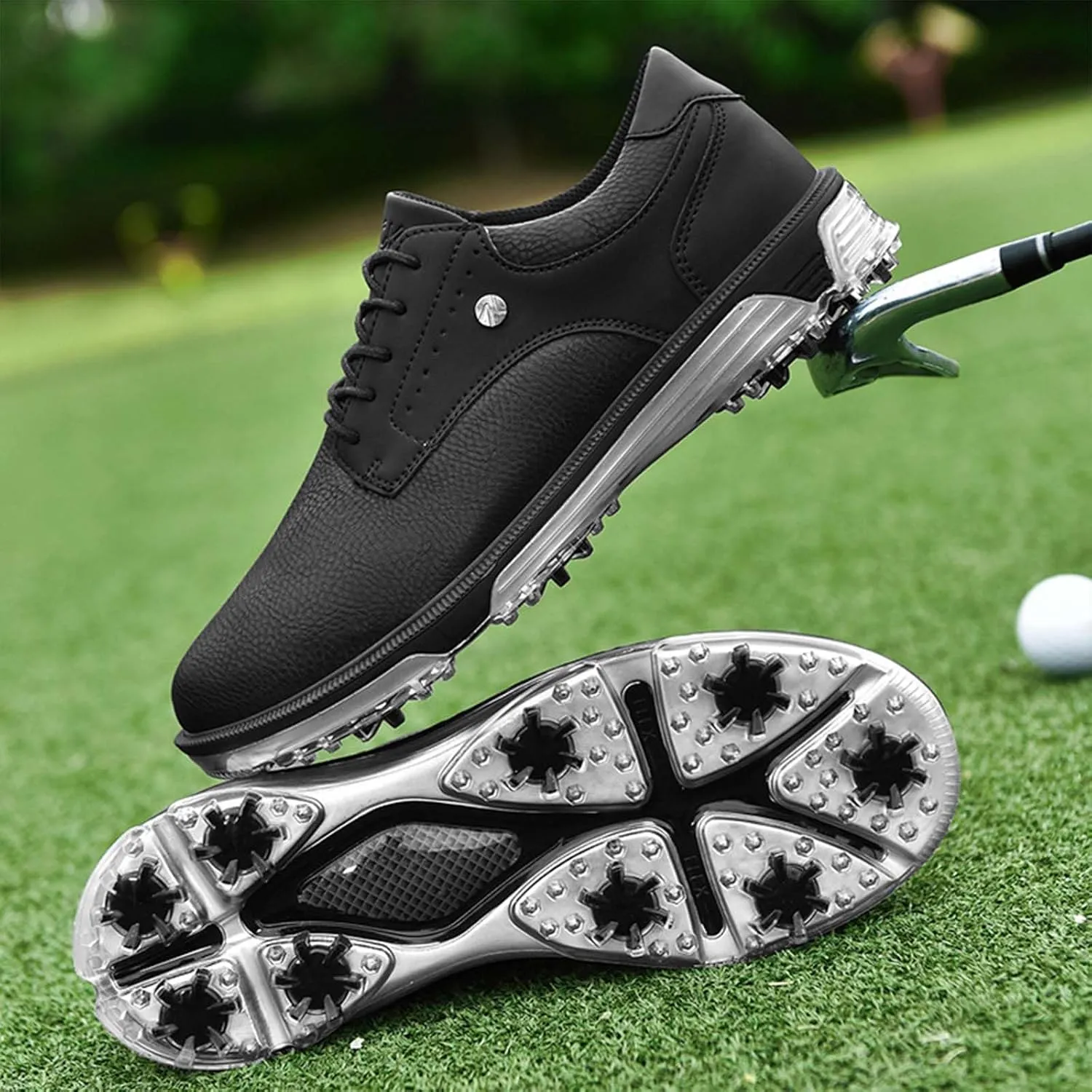 Waterproof Golf Shoes Mens with Spiked Lightweight Outdoor Comfortable Golf Training Sneakers
