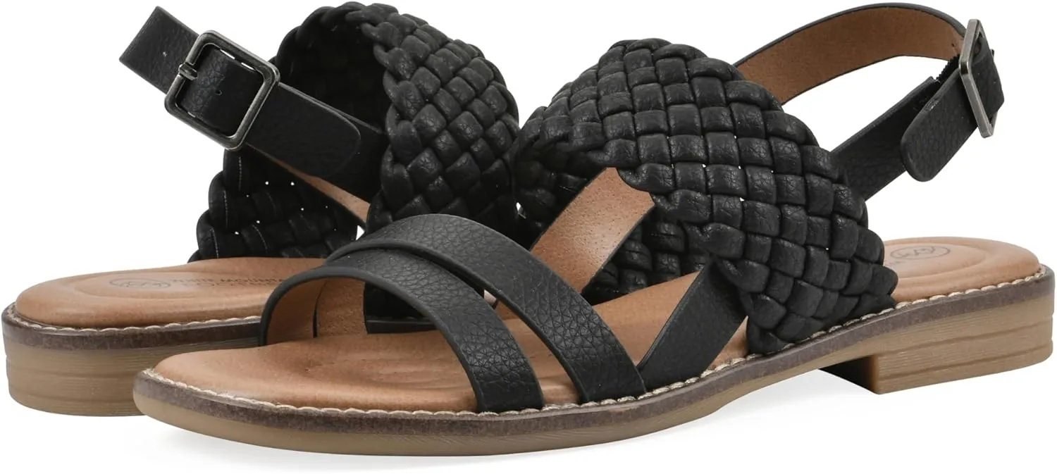 WHITE MOUNTAIN Women's Macaroni Strappy Braided Sandal