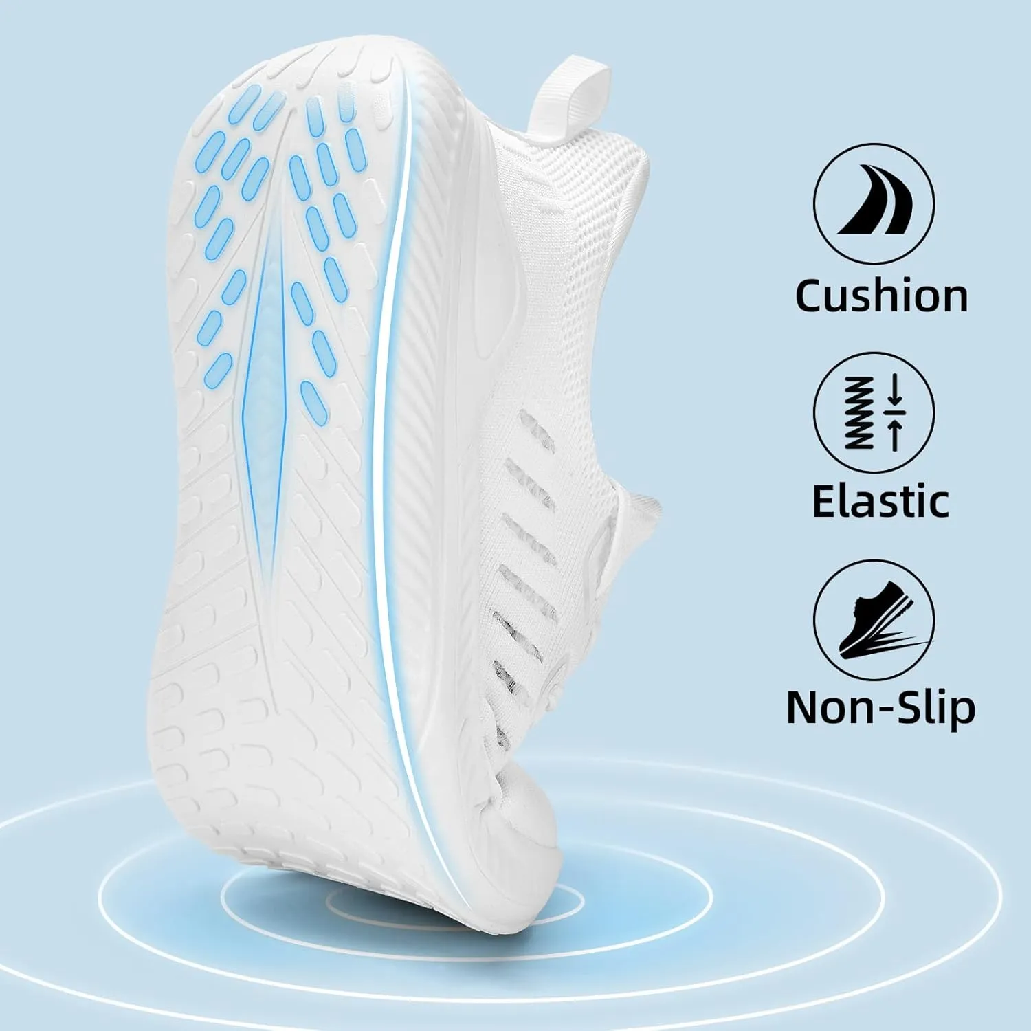 Wide Walking Shoes for Men Slip On Mens Running Shoes Tennis Shoes Lightweight Breathable Walking Sneakers Workout Gym Wide Sneakers