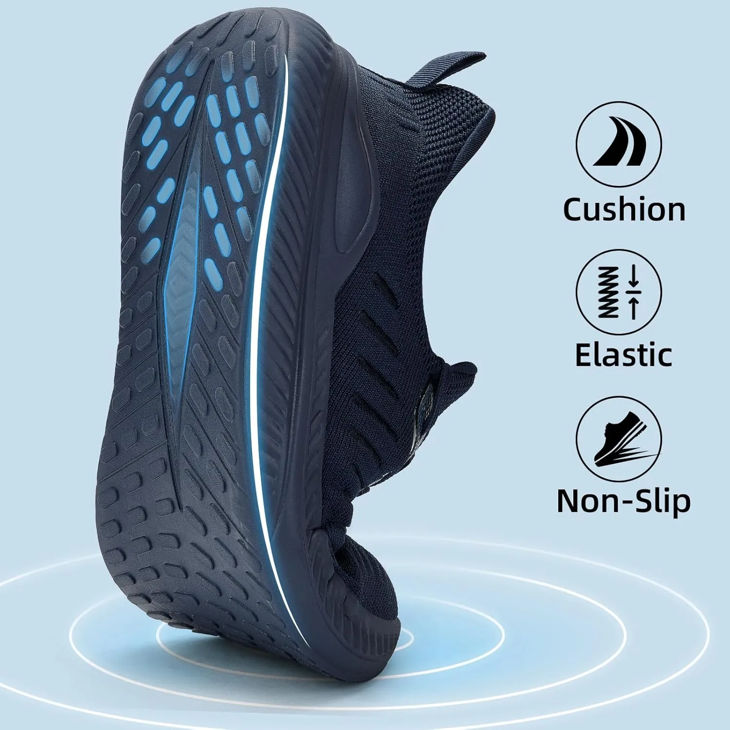 Wide Walking Shoes for Men Slip On Mens Running Shoes Tennis Shoes Lightweight Breathable Walking Sneakers Workout Gym Wide Sneakers