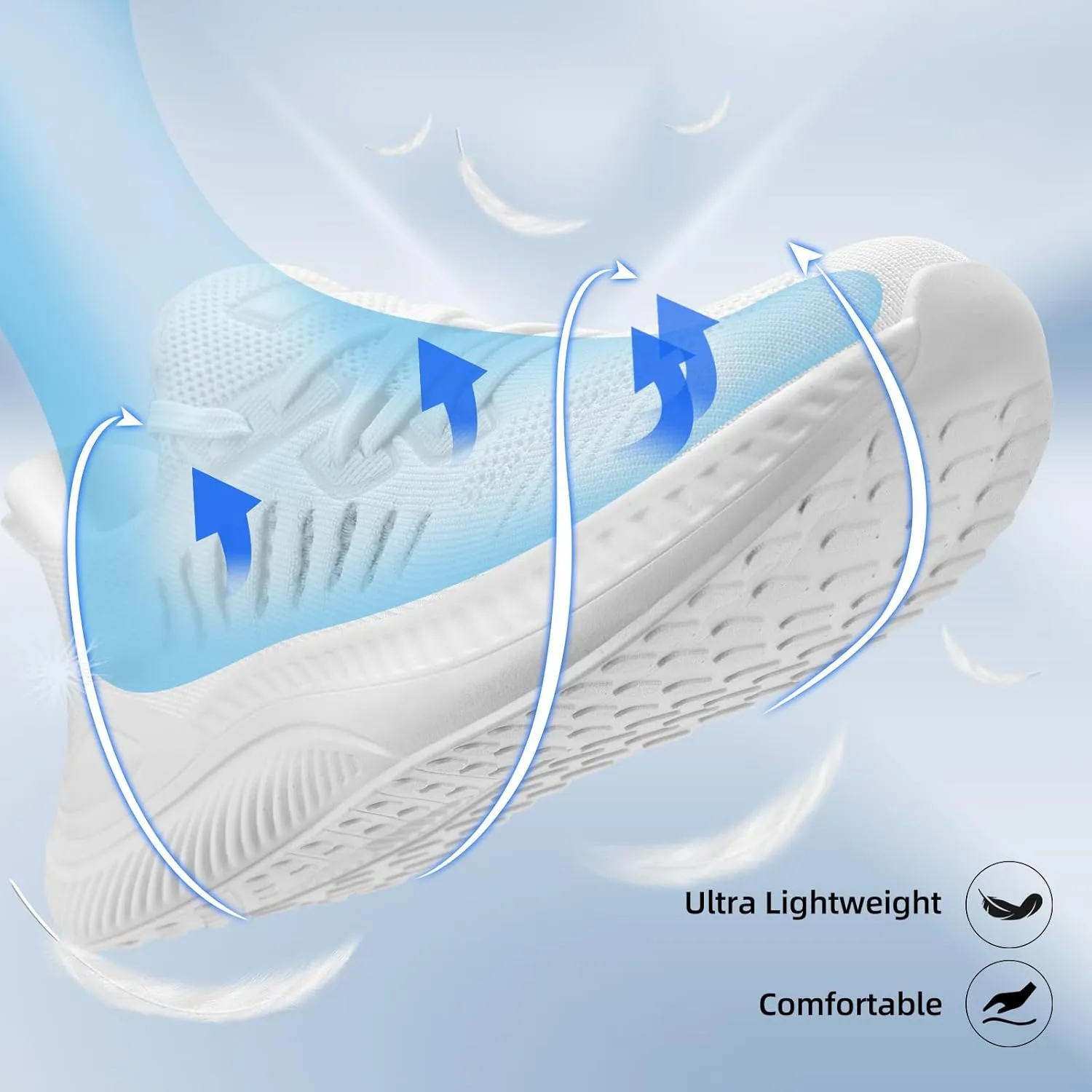 Wide Walking Shoes for Men Slip On Mens Running Shoes Tennis Shoes Lightweight Breathable Walking Sneakers Workout Gym Wide Sneakers