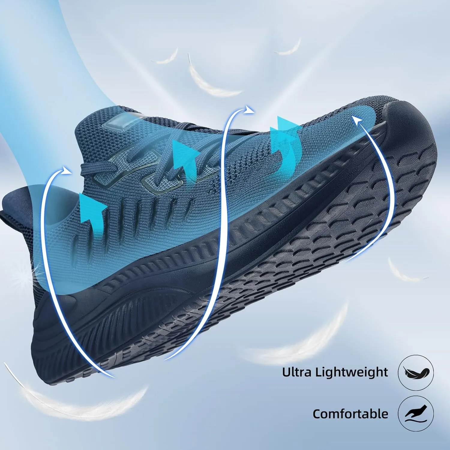 Wide Walking Shoes for Men Slip On Mens Running Shoes Tennis Shoes Lightweight Breathable Walking Sneakers Workout Gym Wide Sneakers
