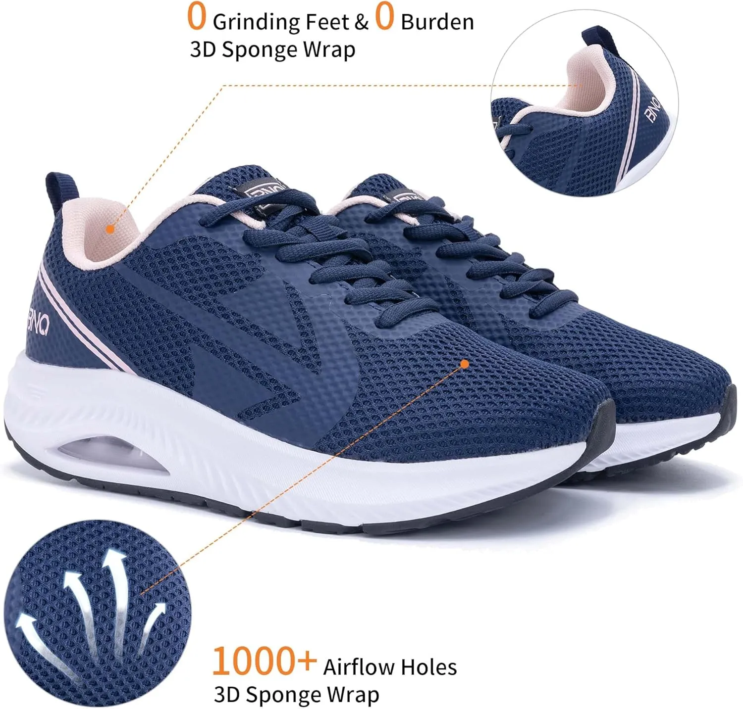 Womens Arch Support Walking Shoes Wide Toe Box Orthotic Sneakers Air Tennis Shoes for Plantar Fasciitis Pain Relief, Size 6-11
