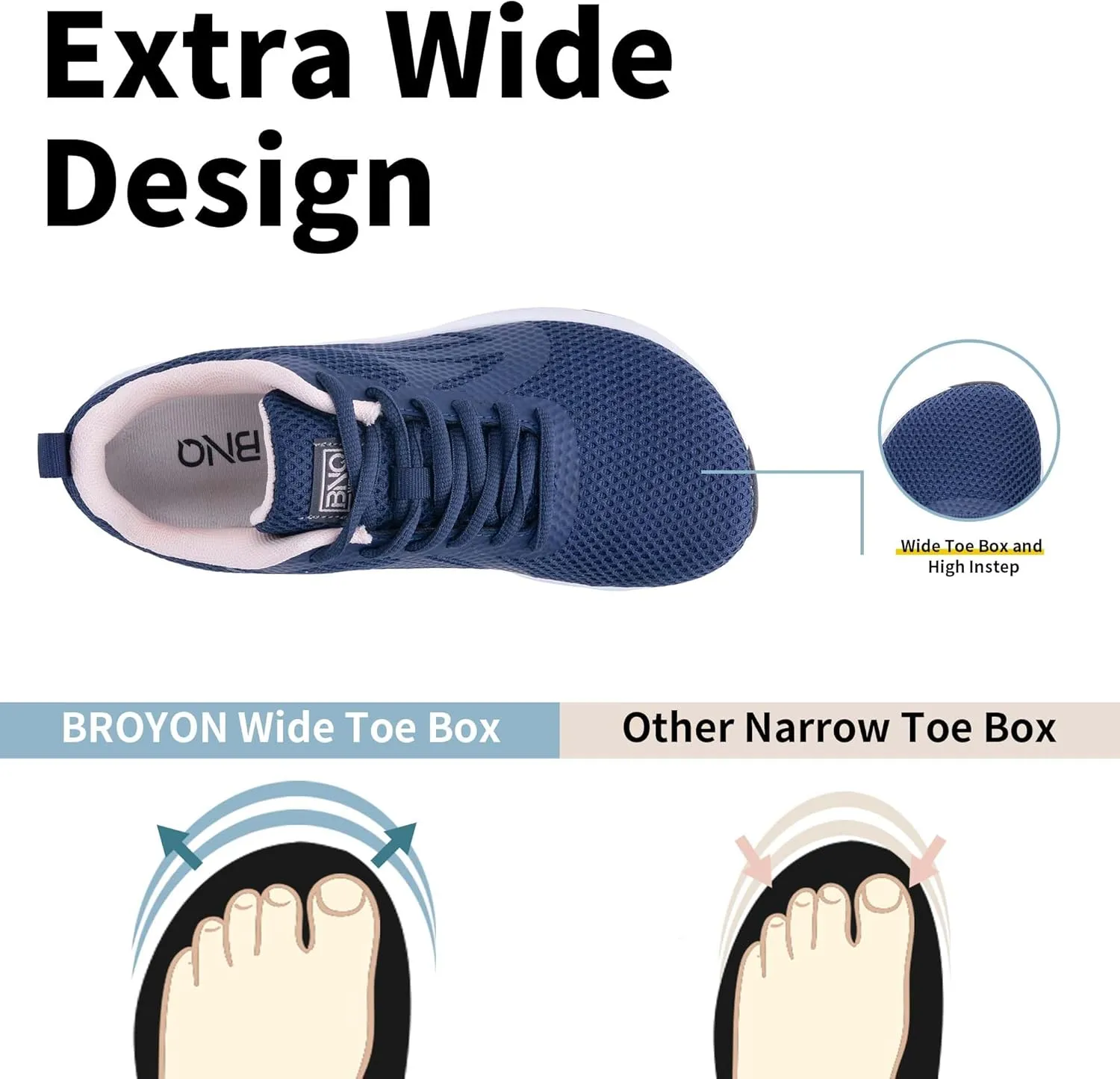 Womens Arch Support Walking Shoes Wide Toe Box Orthotic Sneakers Air Tennis Shoes for Plantar Fasciitis Pain Relief, Size 6-11