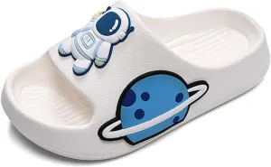 Women’s Astronaut Cosmos Sandals Space Planet Summer Slippers Blue Slides Cushioned Home Beach Indoor Outdoor Shower Shoes