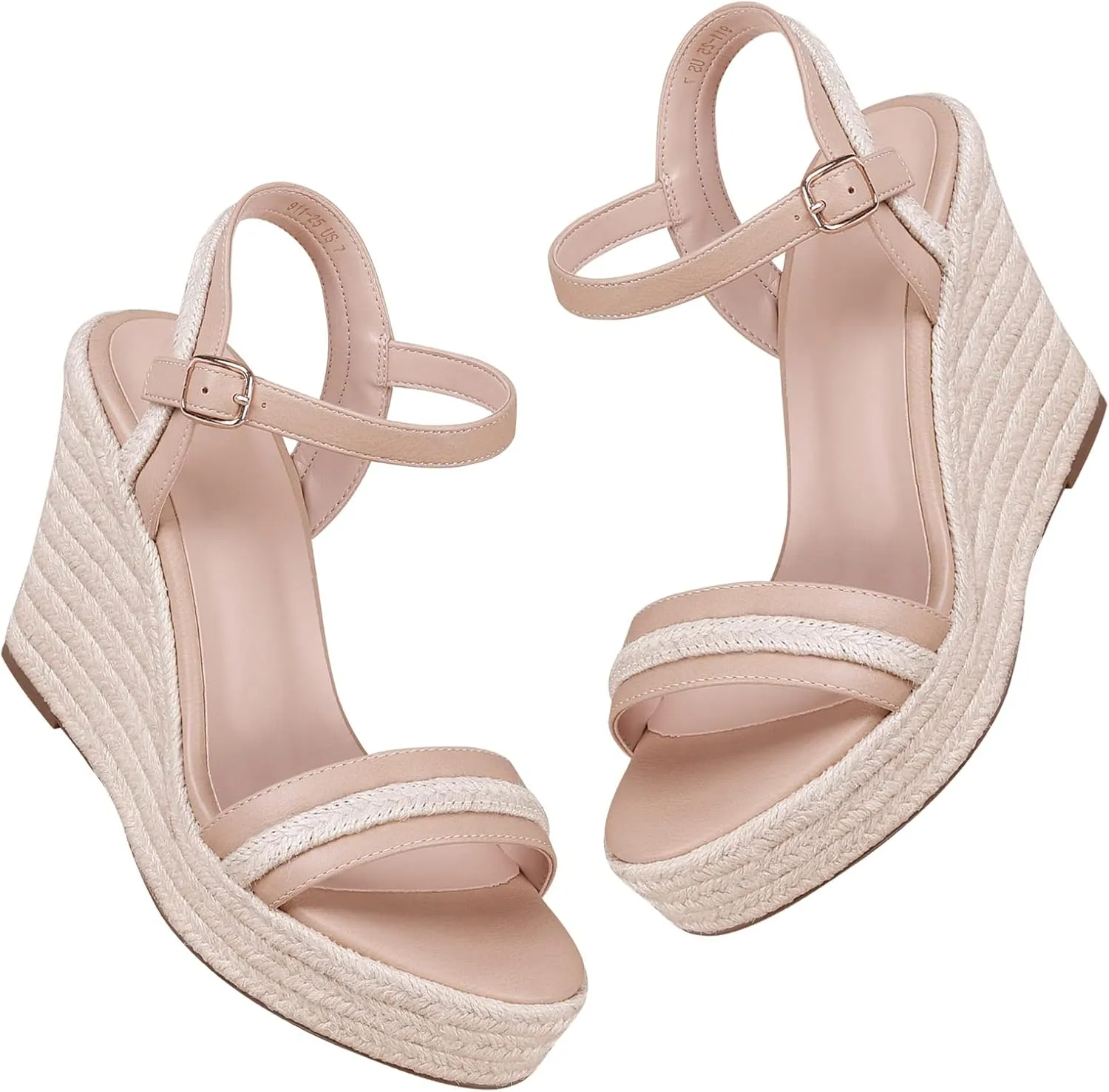 Women's Classic Summer Platform Dress Sandals Wedge Ankle Strap Round Open Toe Sandals Comfy Sloping High Heels for Women Casual Beach