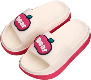 Womens Cute Summer Sandals Slippers Open-Toe Pillow Slides Cushioned Home Beach Indoor Outdoor Shower Shoes
