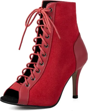 Women's Peep Toe Dance Stilettos High Heels-Mother's Day Gift,Sandals Fashion Sexy Lace Up Ladies Dress Pumps Ankle Booties