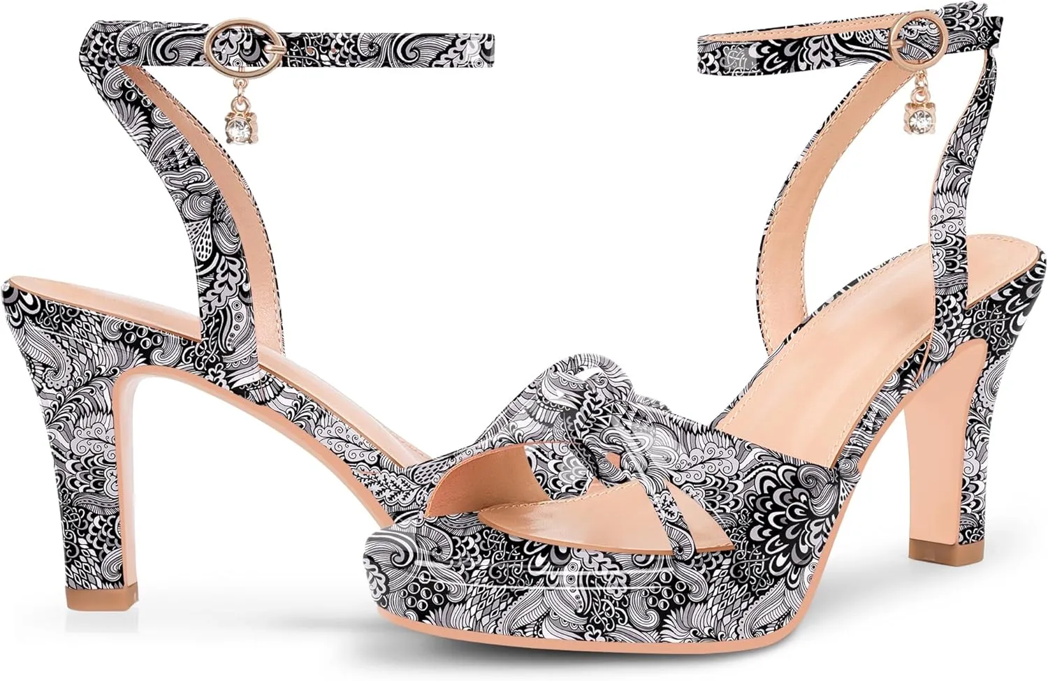 Women's Platform Ankle Strap Chunky High Heel Sandals Open Round Toe Party Dress Shoes