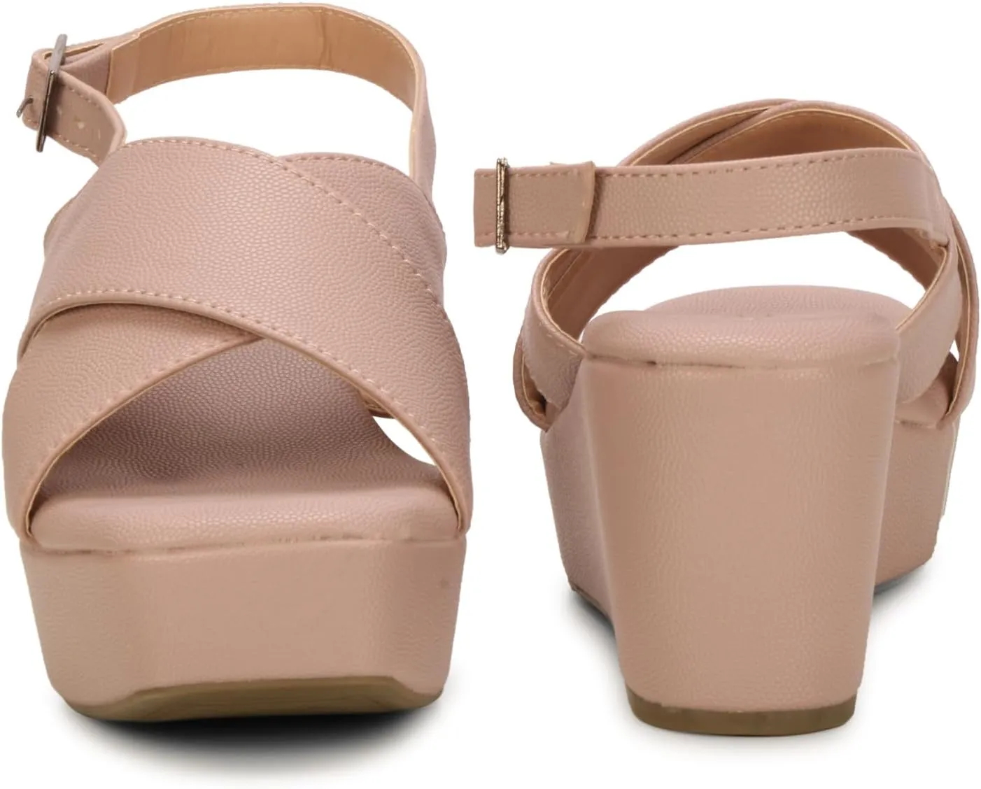 Women's Platform Wedge Sandal - Open Toe with Adjustable Ankle Strap, Comfortable Cushioned Footbed, Stylish Heels for Casual, Party, or Formal Wear