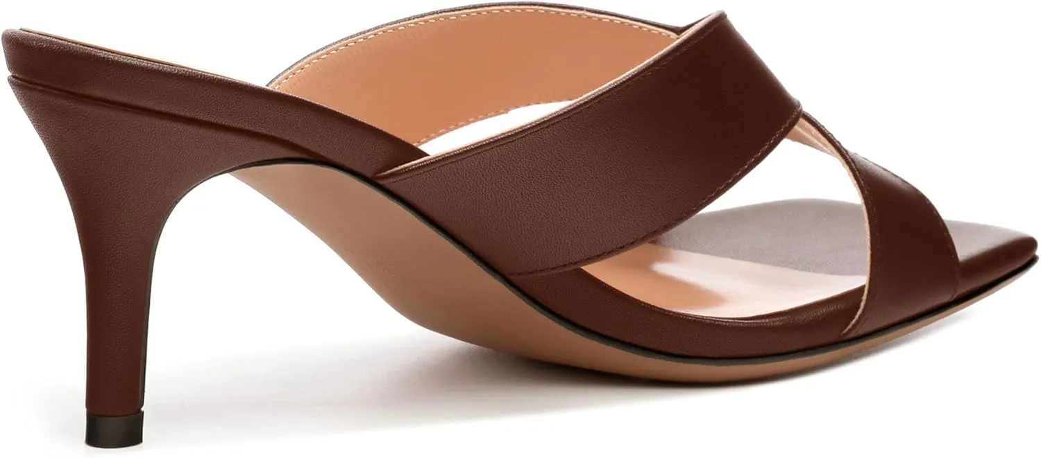 Womens Sandals Square Toe Kitten Heels Fashion Solid Matte Sandal 2.55 inch