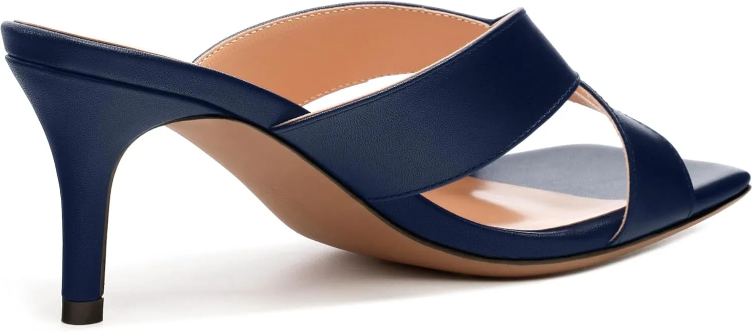 Womens Sandals Square Toe Kitten Heels Fashion Solid Matte Sandal 2.55 inch